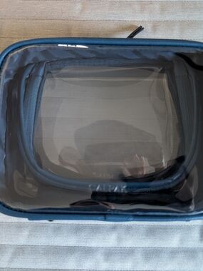 Calpak Small Clear Travel Pouch in Deep Sea